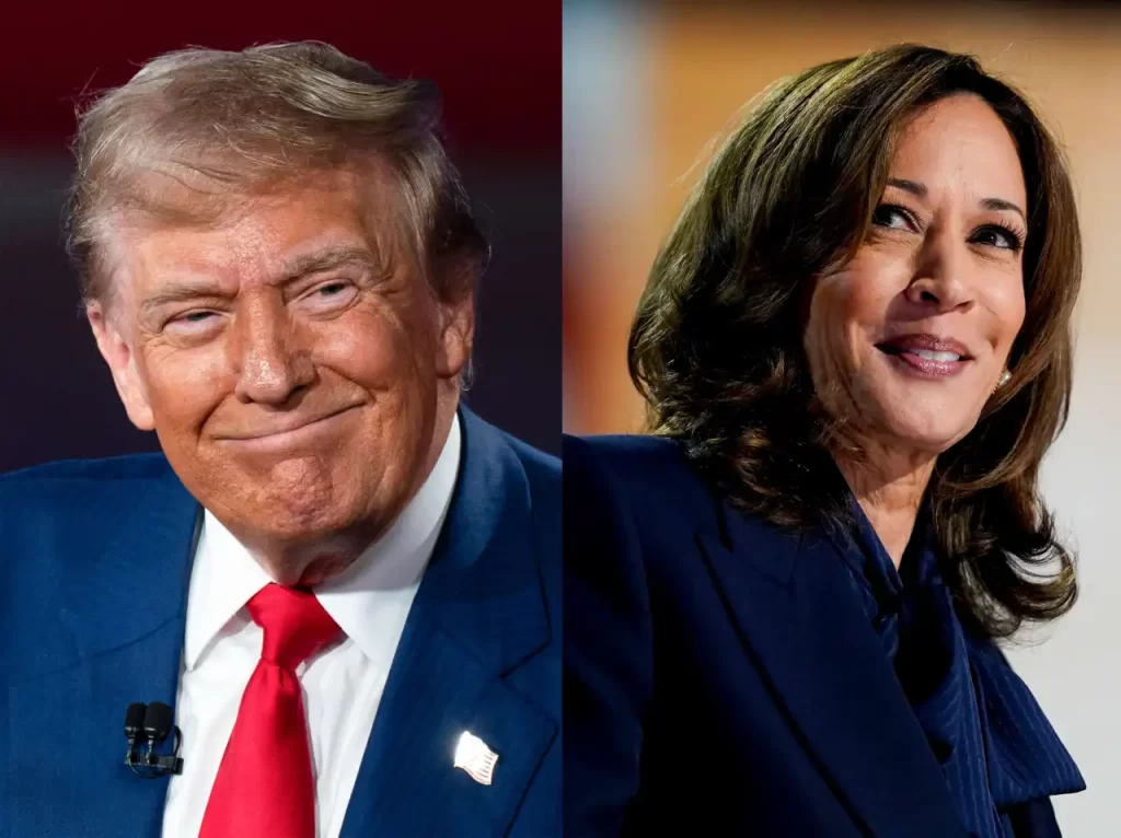 Kamala Harris e Donald Trump estão empatados nas pesquisas eleitorais nos EUA - Foto (Reprodução)