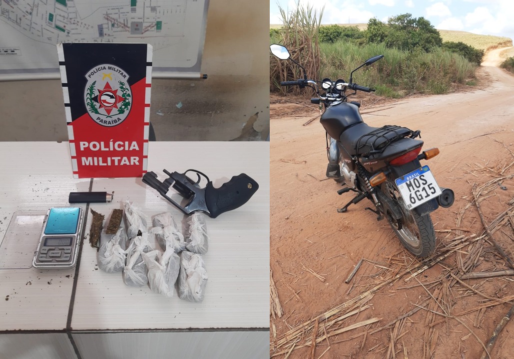 Polícia Militar de Pedras de Fogo prende assaltantes com arma e moto roubada