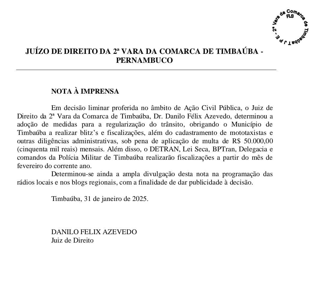 Nota Oficial