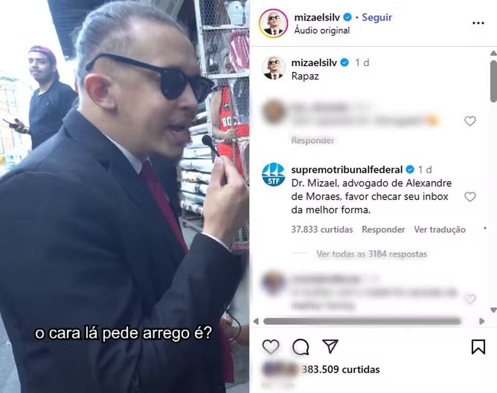STF Interage com Humorista Paraibano no Instagram: “Dr. Mizael, Favor Checar Seu Inbox da Melhor Forma”