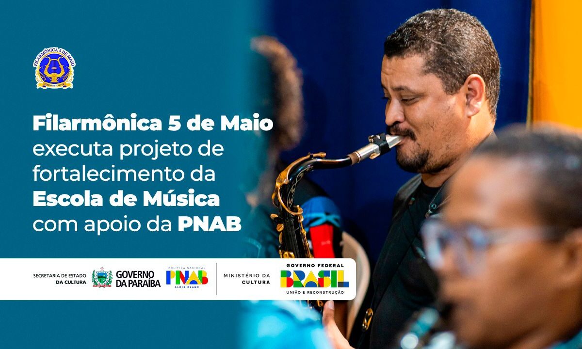 Filarmônica 5 de Maio executa projeto de fortalecimento da Escola de Música com apoio da PNAB