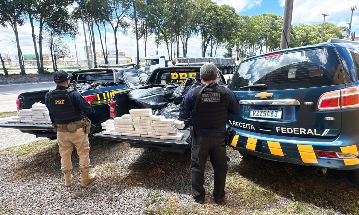 PRF e Receita Federal apreendem 700 Kg de maconha em Goiana
