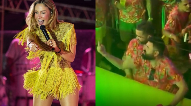 Provocação no trio elétrico: folião faz gesto obsceno para Claudia Leitte e é retirado de camarote em João Pessoa - Foto (Reprodução)