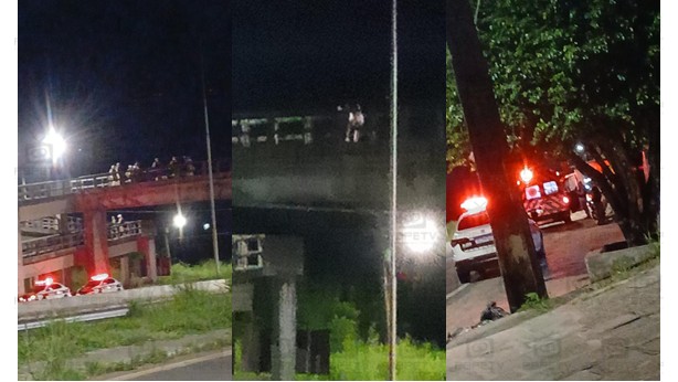 Polícia Militar resgata mulher que tentava pular da passarela na BR 101 em Mata Redonda