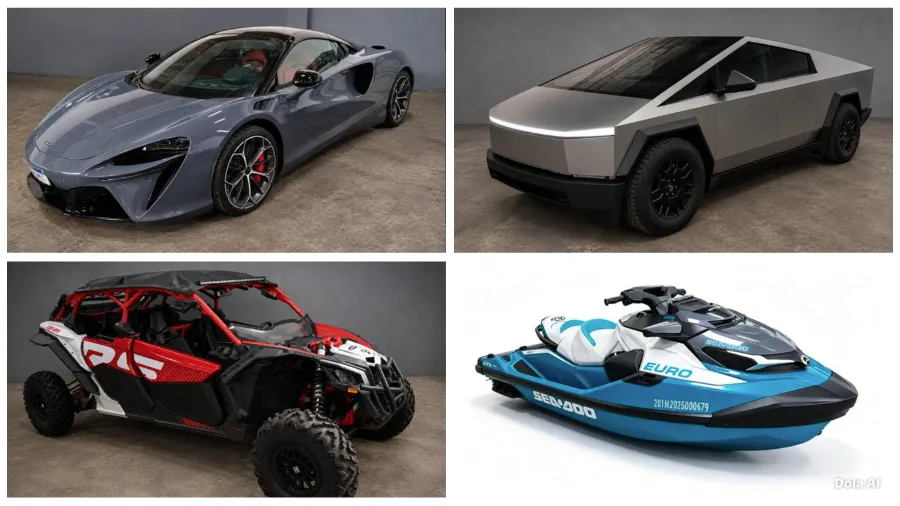 Leilão de bens de Hytalo Santos: McLaren, Cybertruck e jet skis personalizados vão à venda por R$ 4,8 milhões