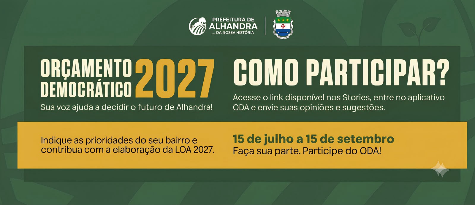 Alhandra amplia participação popular na construção do Orçamento 2027