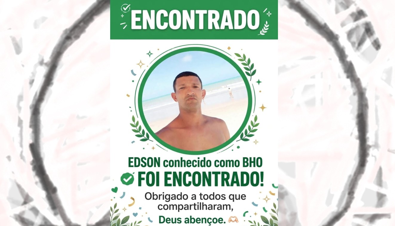Edson Monteiro que estava desaparecido é encontrado são e salvo!